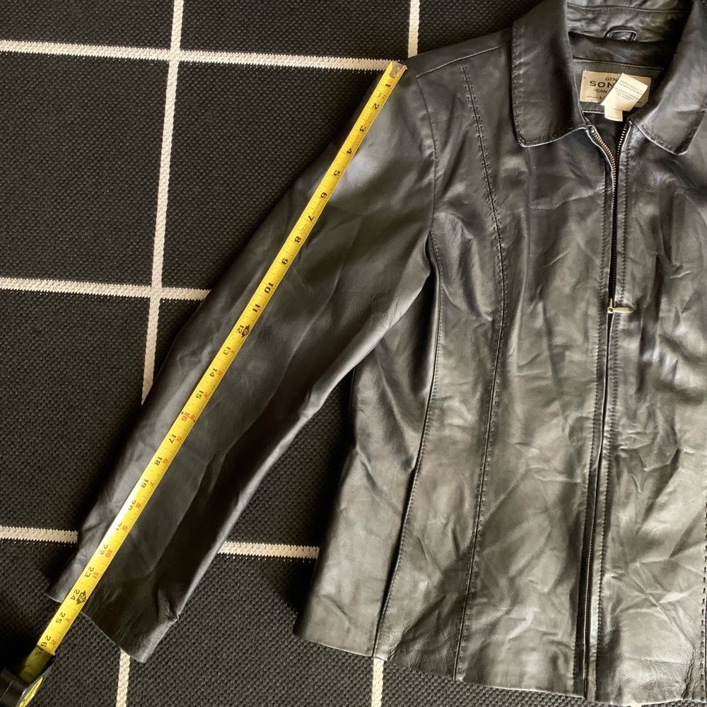 Sonoma Men's Black Leather Jacket - Picture 5 of 11